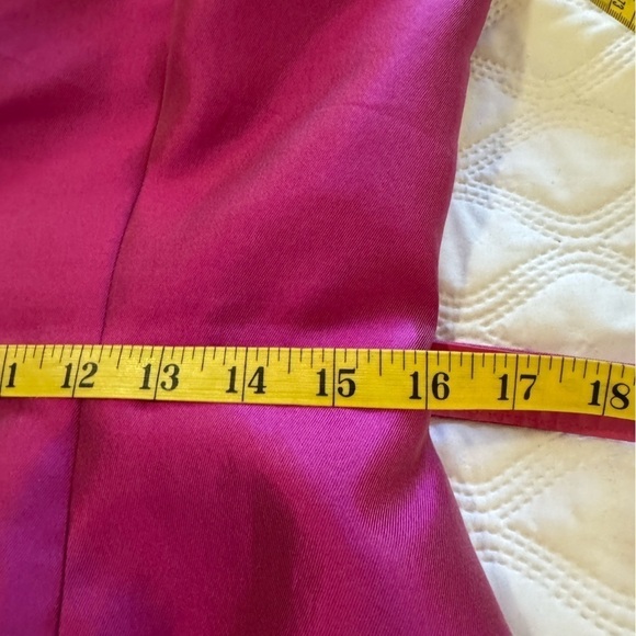 Rickie Freeman For Teri Jon Fuchia Sleeveless Formal Silk Wool Blend Dress S 10 - Picture 13 of 16